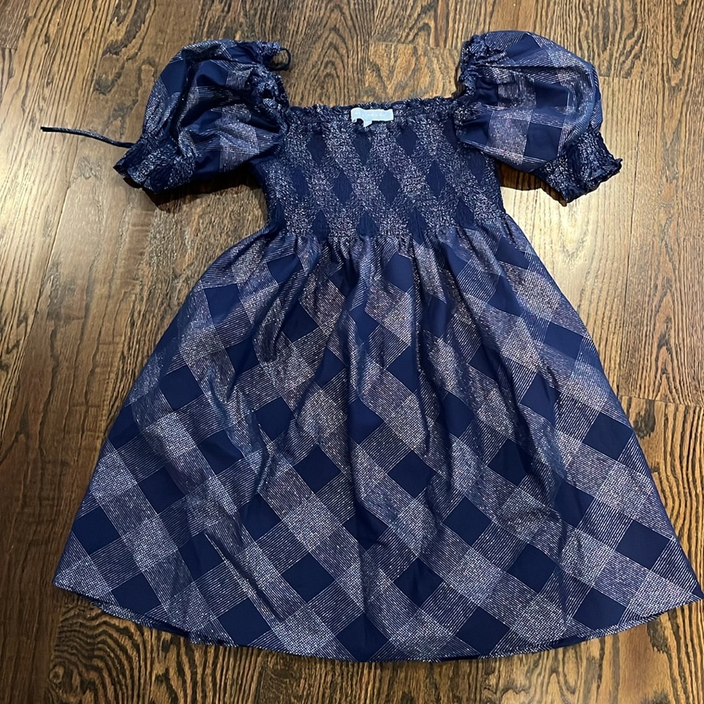 The Athena Nap Dress - Hill House - Navy Glitter Check - Navy Glitter Check / L - Picture 7 of 9